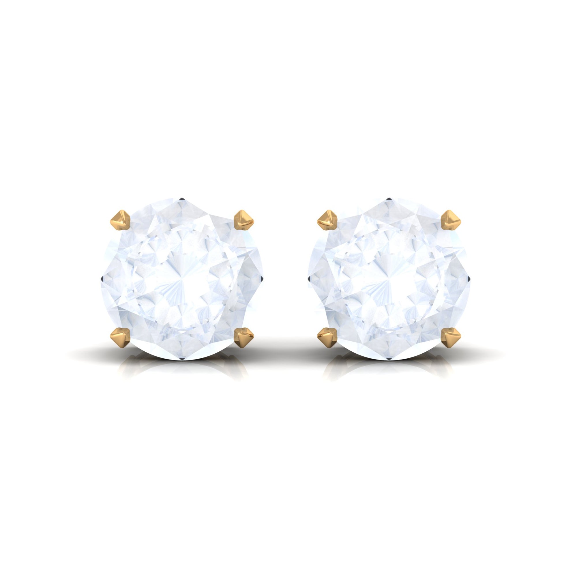 Claw Set Solitaire Moonstone Stud Earrings