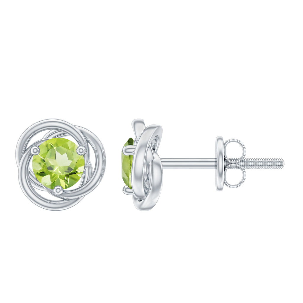 1 Carat Round Cut Peridot Swirl Stud Earrings