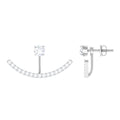 1 CT Natural Diamond Classic Gold Jacket Earrings in Prong Setting