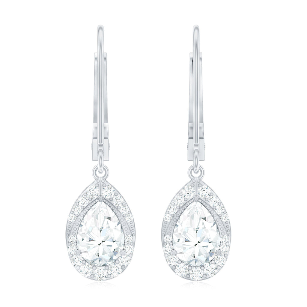 Lab Grown Diamond Drop Dangle Earrings With Lever Back
