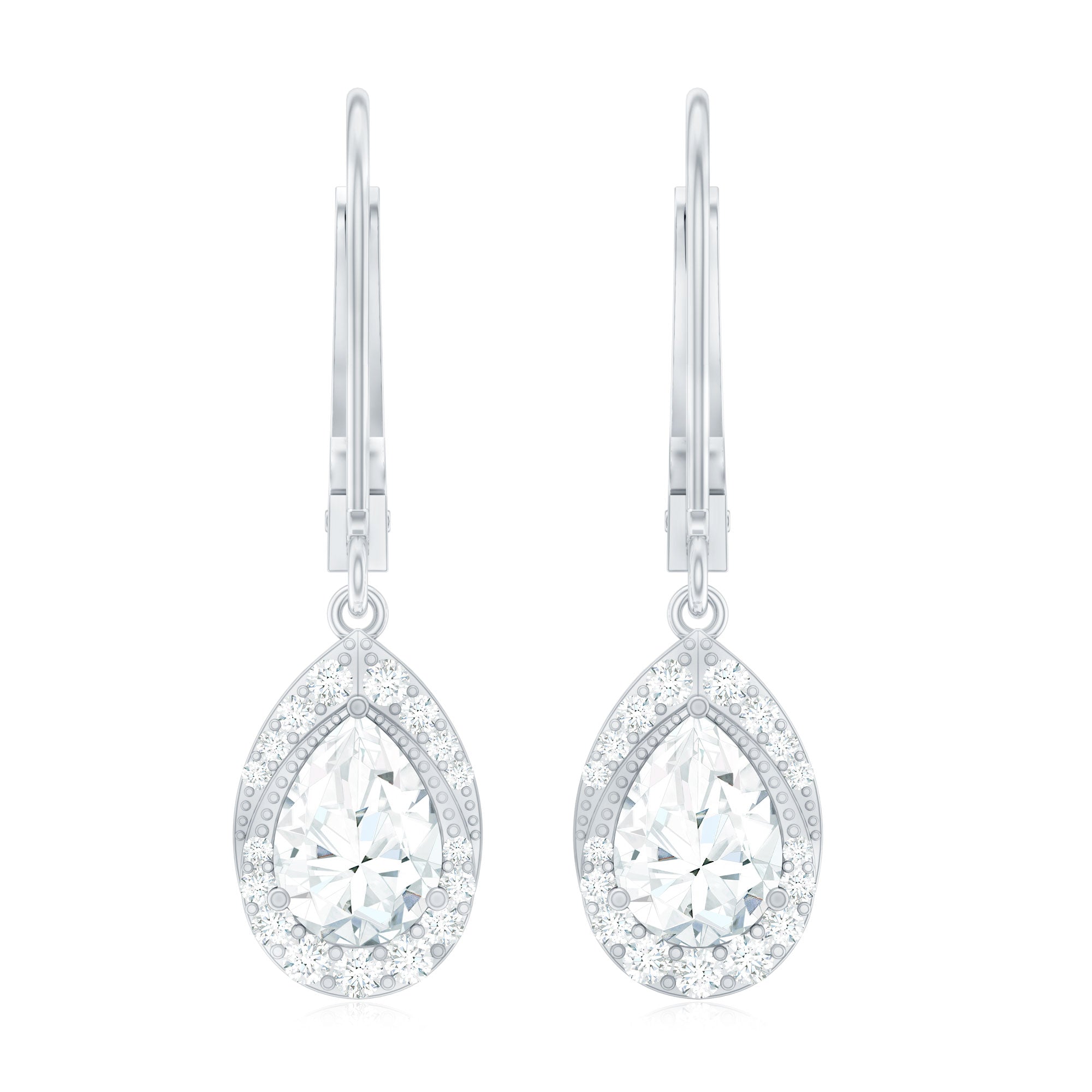 Lab Grown Diamond Drop Dangle Earrings With Lever Back