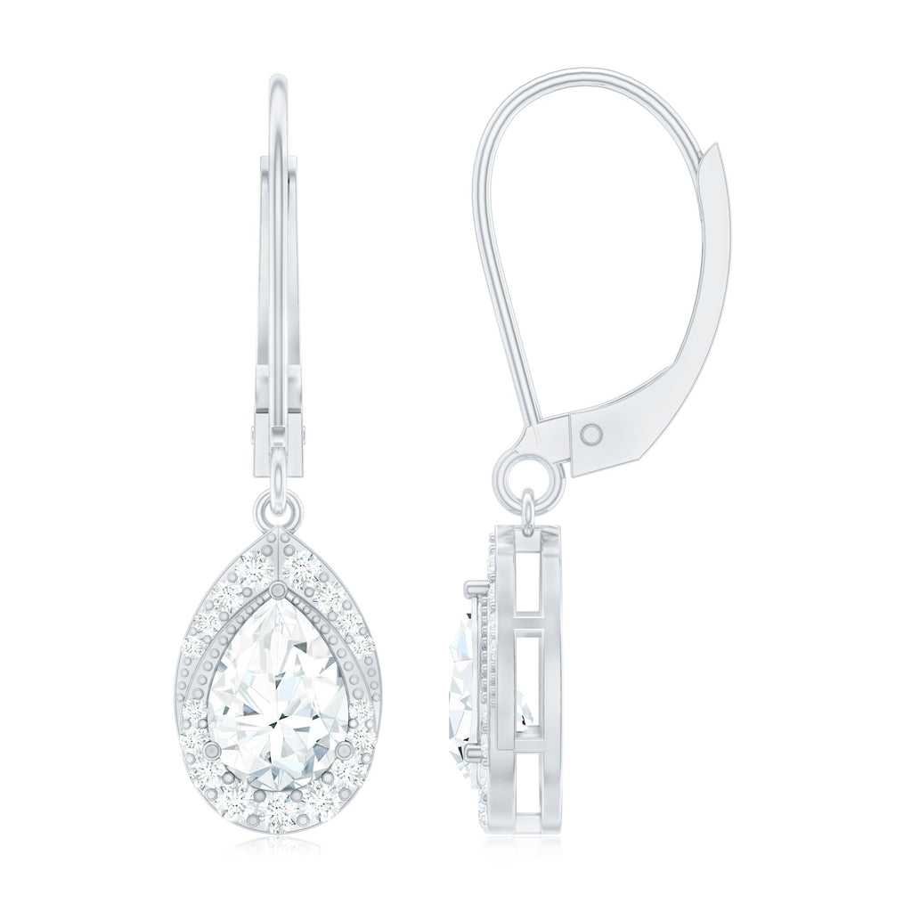 Lab Grown Diamond Drop Dangle Earrings With Lever Back