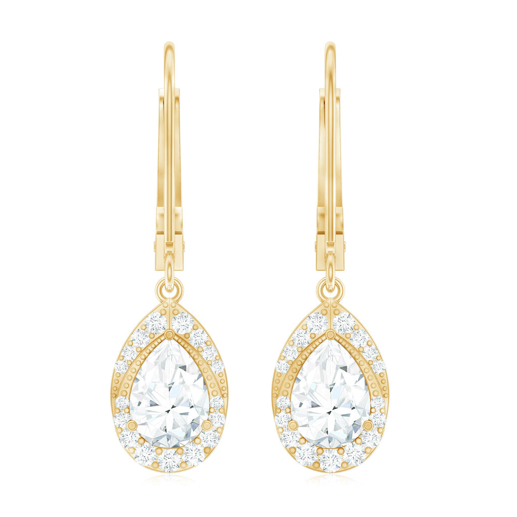 Lab Grown Diamond Drop Dangle Earrings With Lever Back