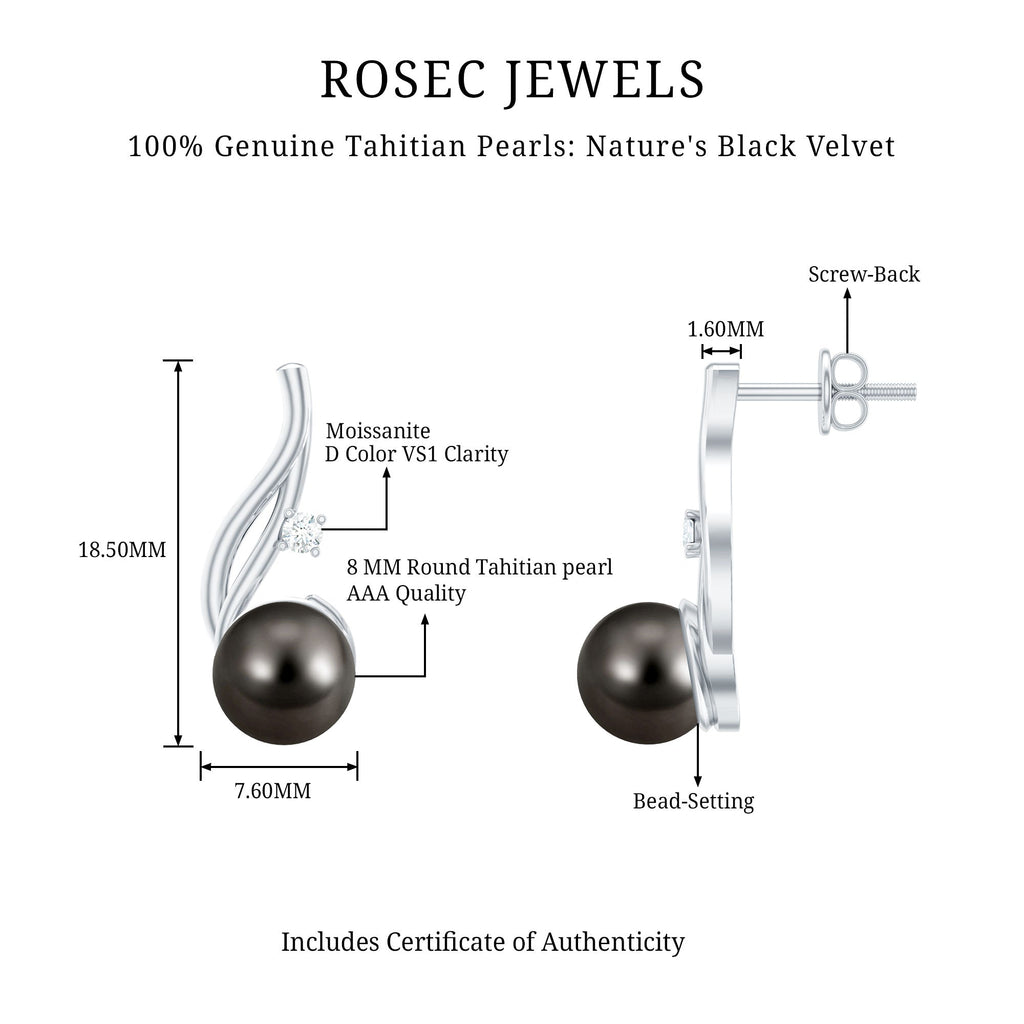 16 CT Solitaire Tahitian Pearl Drop Earrings for Women
