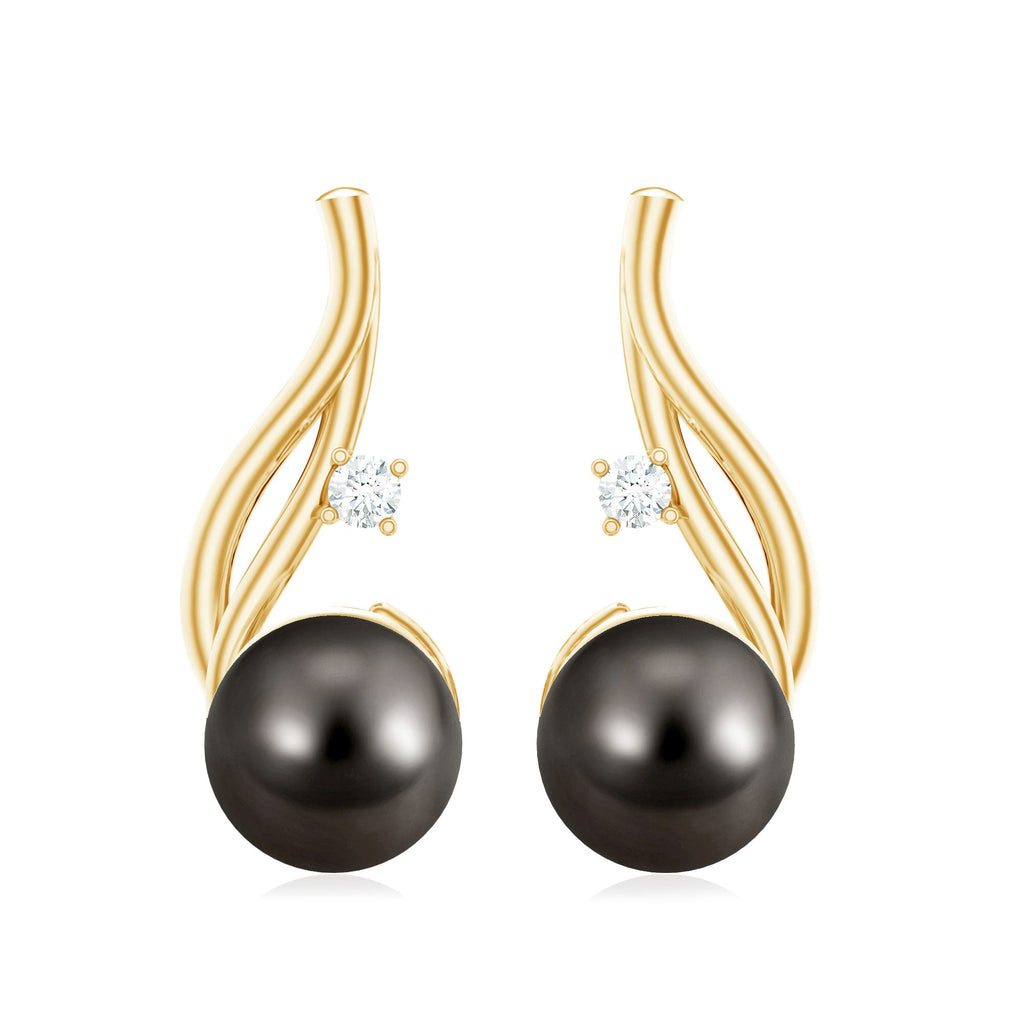 16 CT Solitaire Tahitian Pearl Drop Earrings for Women