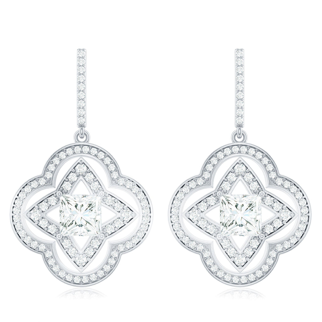 Certified Lab Grown Diamond Floral Drop Earrings
