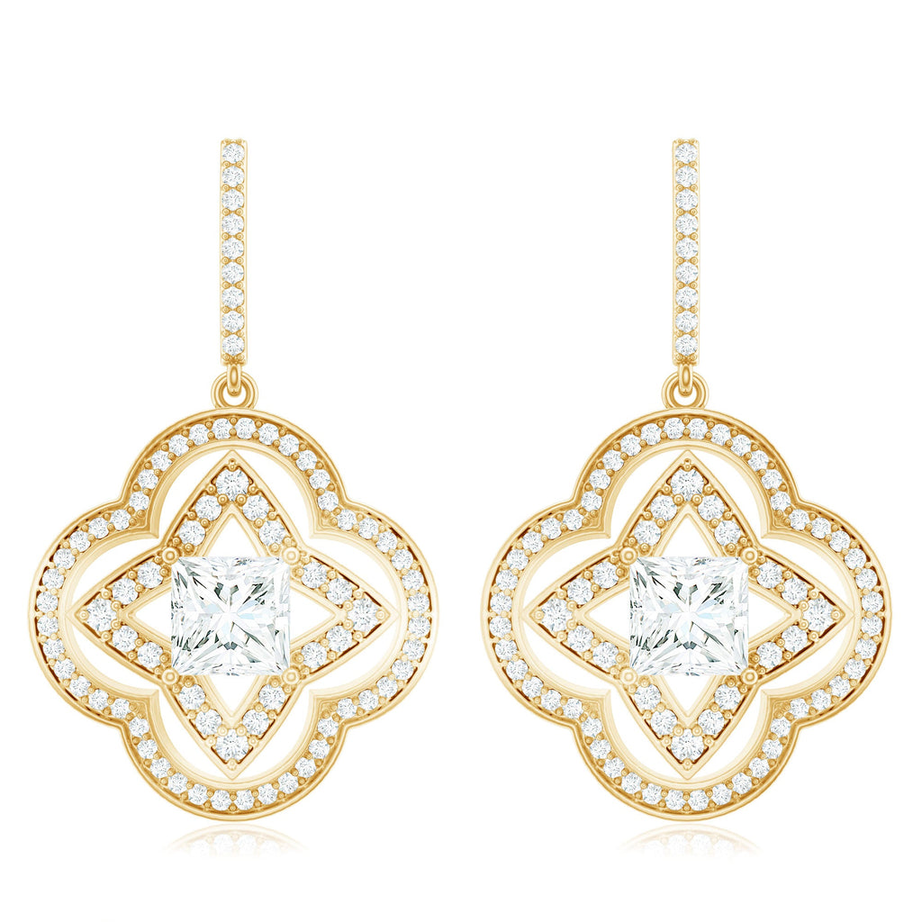 Certified Lab Grown Diamond Floral Drop Earrings