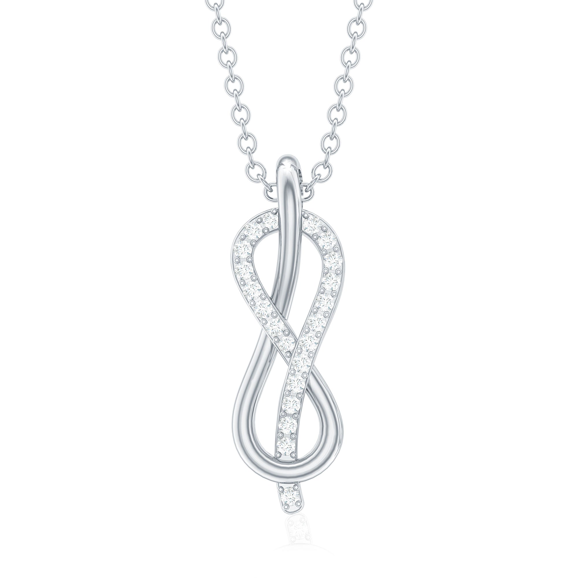 Natural Pave Set Diamond Infinity Necklace For Women