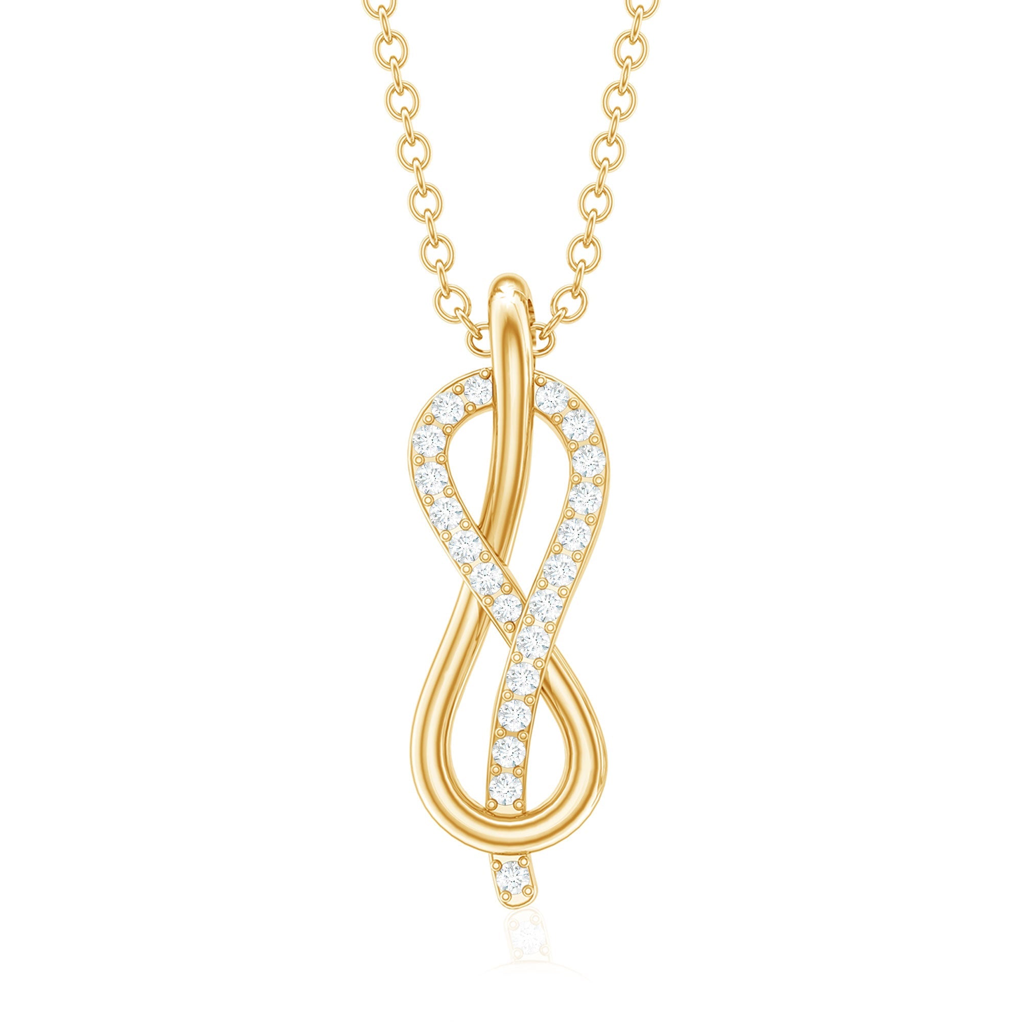 Natural Pave Set Diamond Infinity Necklace For Women