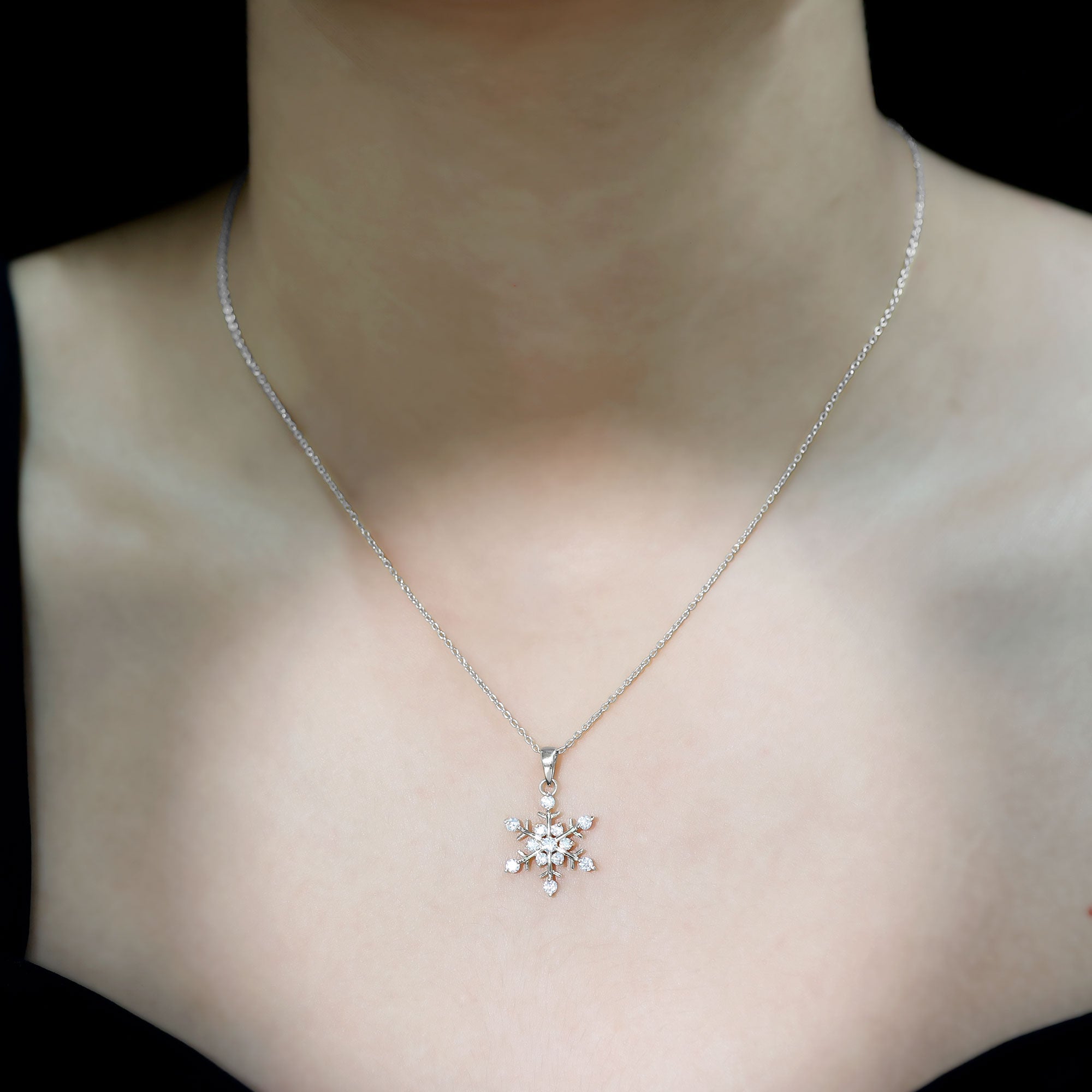 Certified Moissanite Scatter Snowflake Pendant