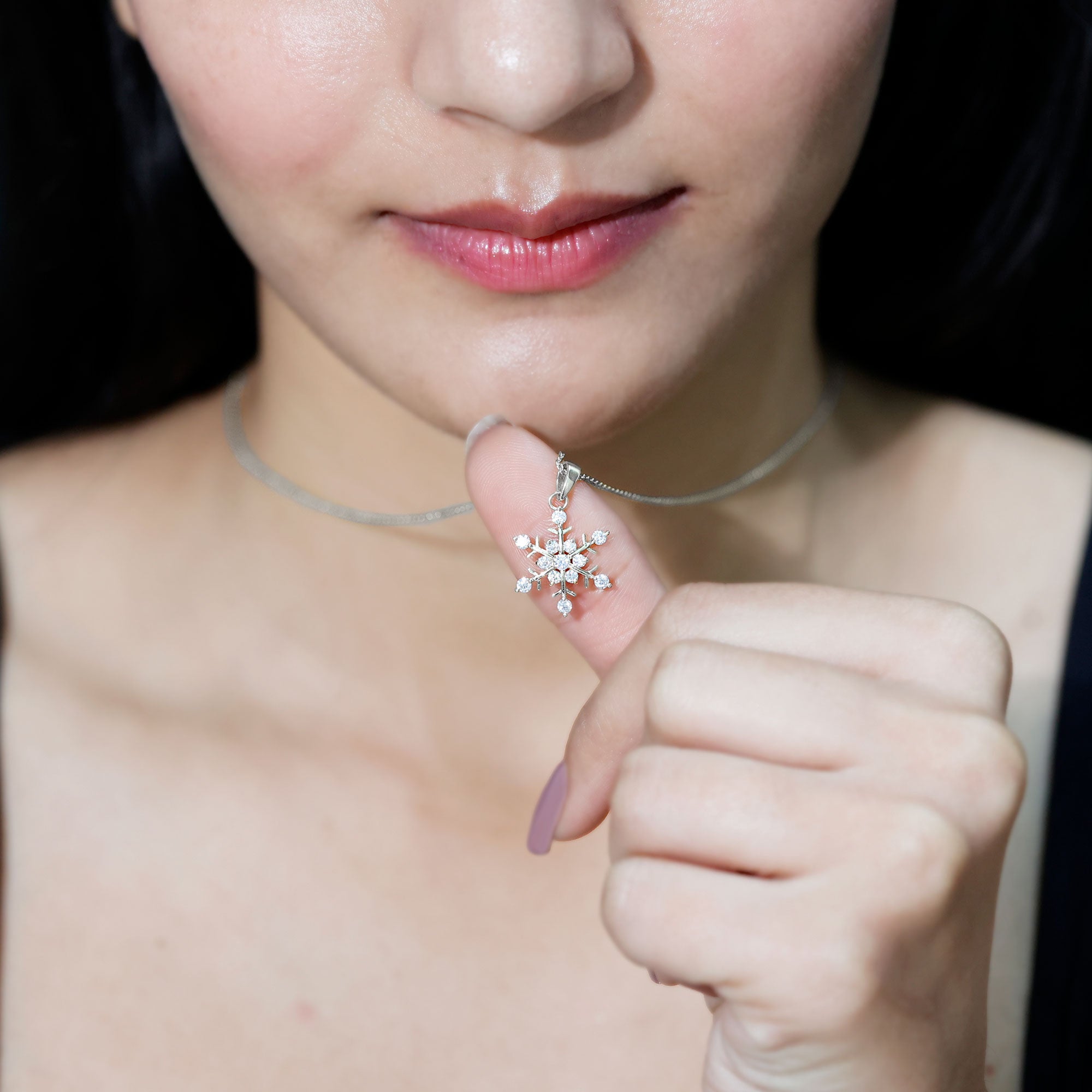 Certified Moissanite Scatter Snowflake Pendant