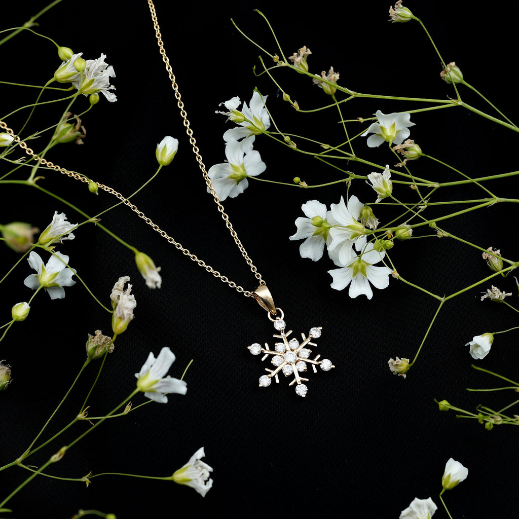 Certified Moissanite Scatter Snowflake Pendant