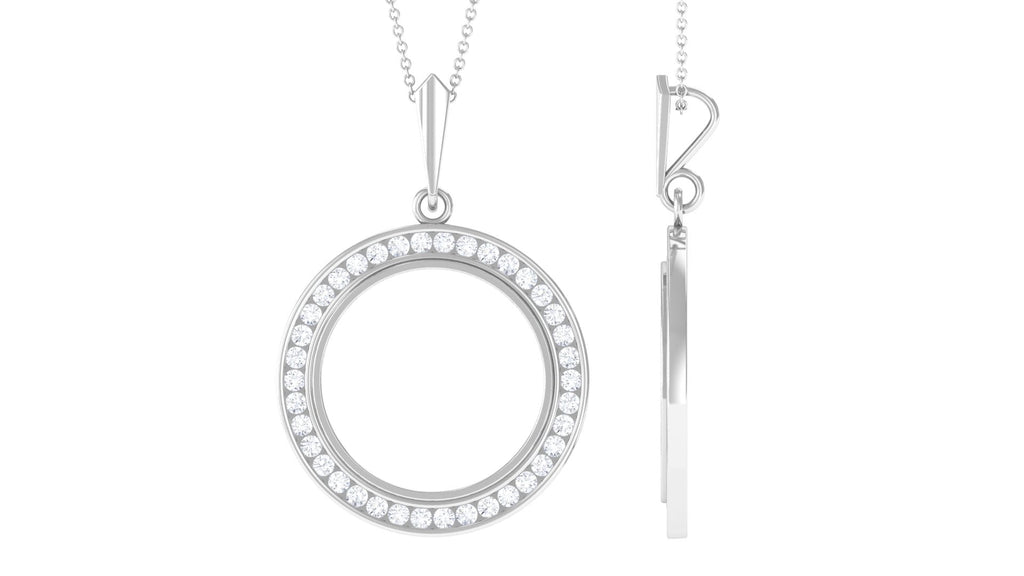 2.25 CT Certified Moissanite Eternity Pendant in Gold