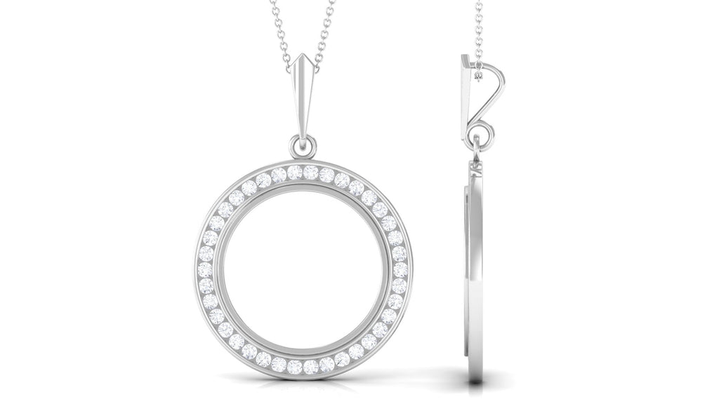 2.25 CT Certified Moissanite Eternity Pendant in Gold