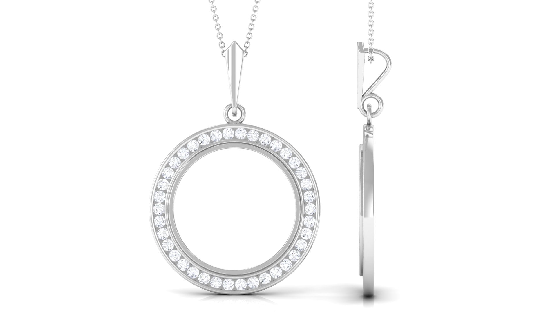 2.25 CT Certified Moissanite Eternity Pendant in Gold