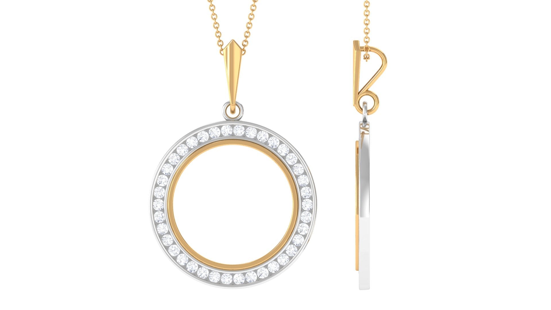 2.25 CT Certified Moissanite Eternity Pendant in Gold