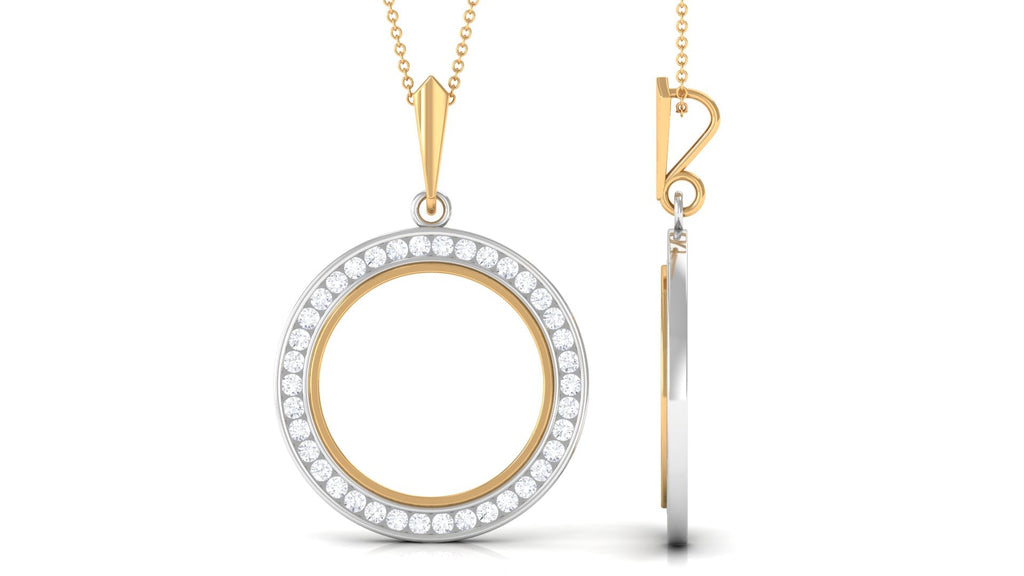 2.25 CT Certified Moissanite Eternity Pendant in Gold