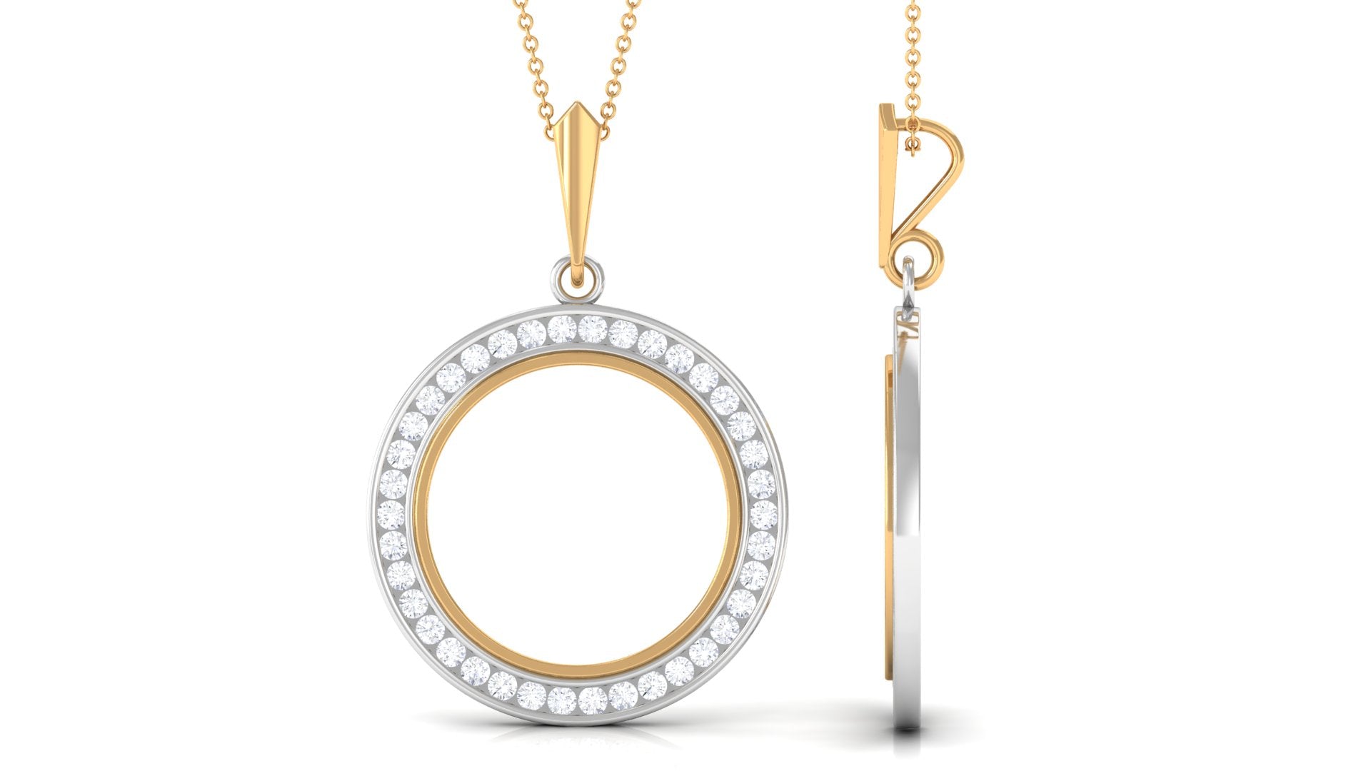 2.25 CT Certified Moissanite Eternity Pendant in Gold