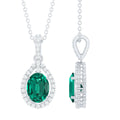 AAAA Quality 1.26 Carat Lab Grown Emerald Drop Necklace with Moissanite