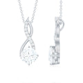 Cushion Cut Moissanite Infinity Promise Necklace With Chain