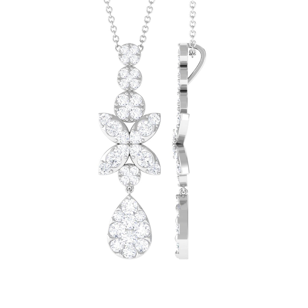 1.75 CT Certified Moissanite Dangle Pendant