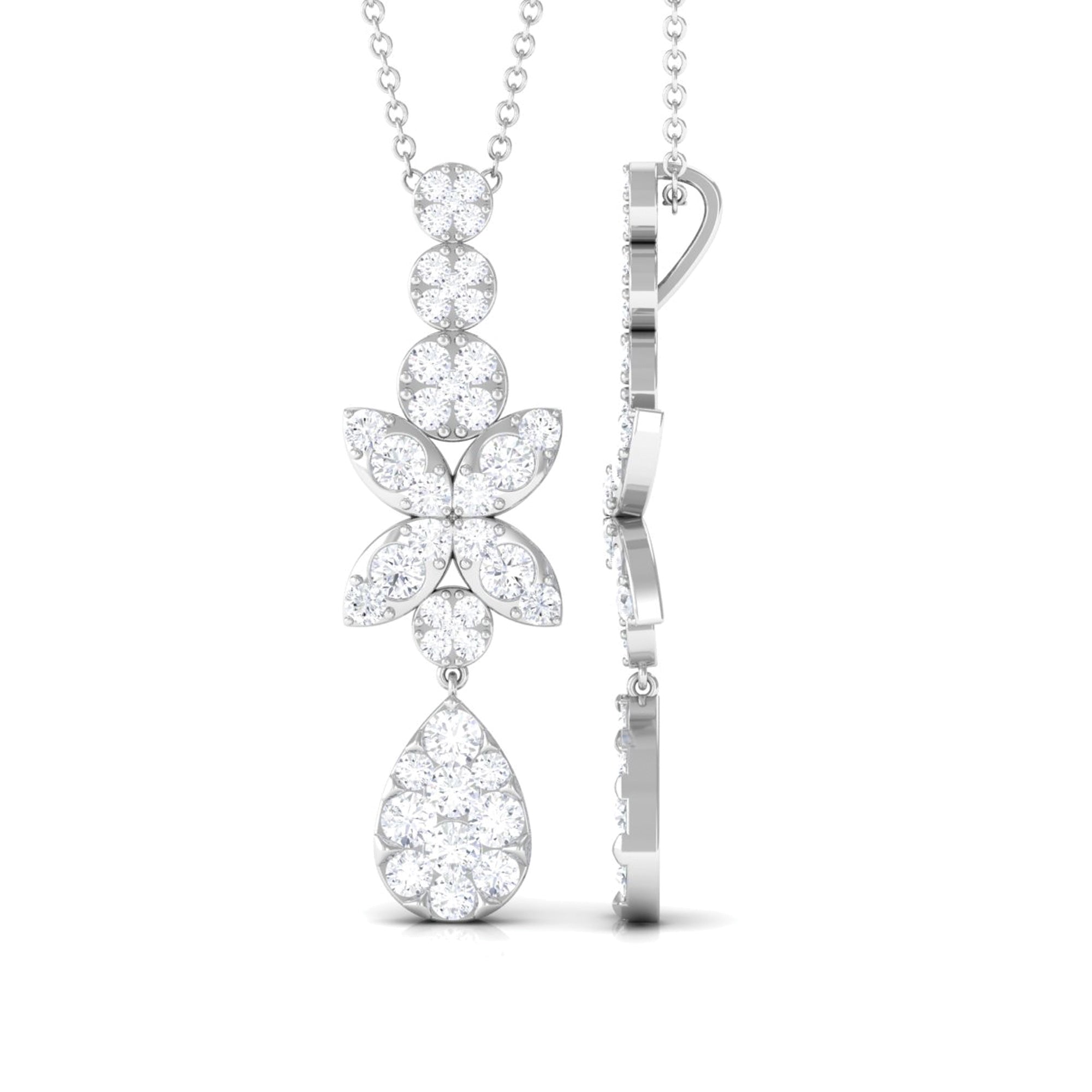 1.75 CT Certified Moissanite Dangle Pendant