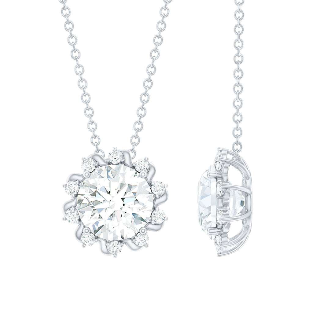 8 MM Round Cut Lab Grown Diamond Starburst Necklace