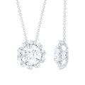 8 MM Round Cut Lab Grown Diamond Starburst Necklace
