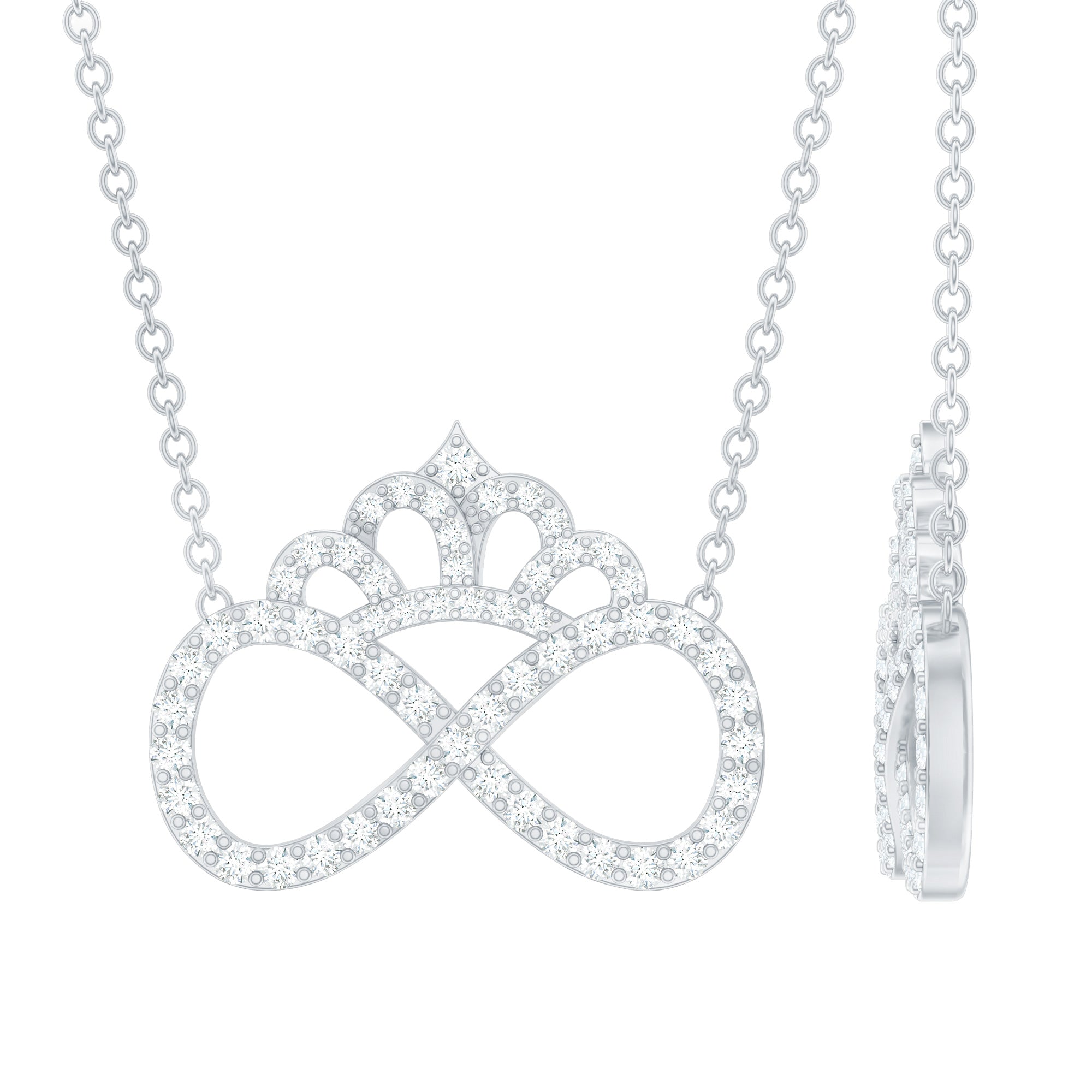Lab Grown Diamond Crown Statement Necklace