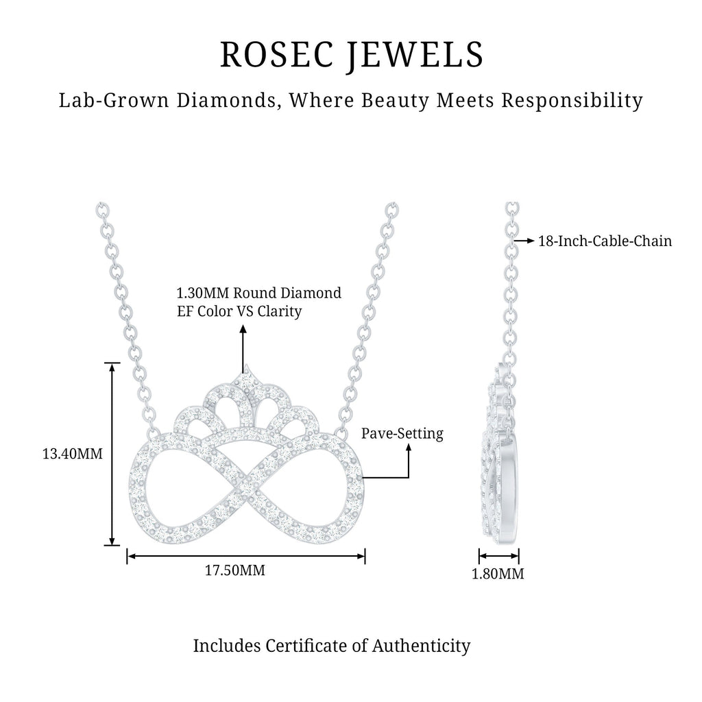 Lab Grown Diamond Crown Statement Necklace