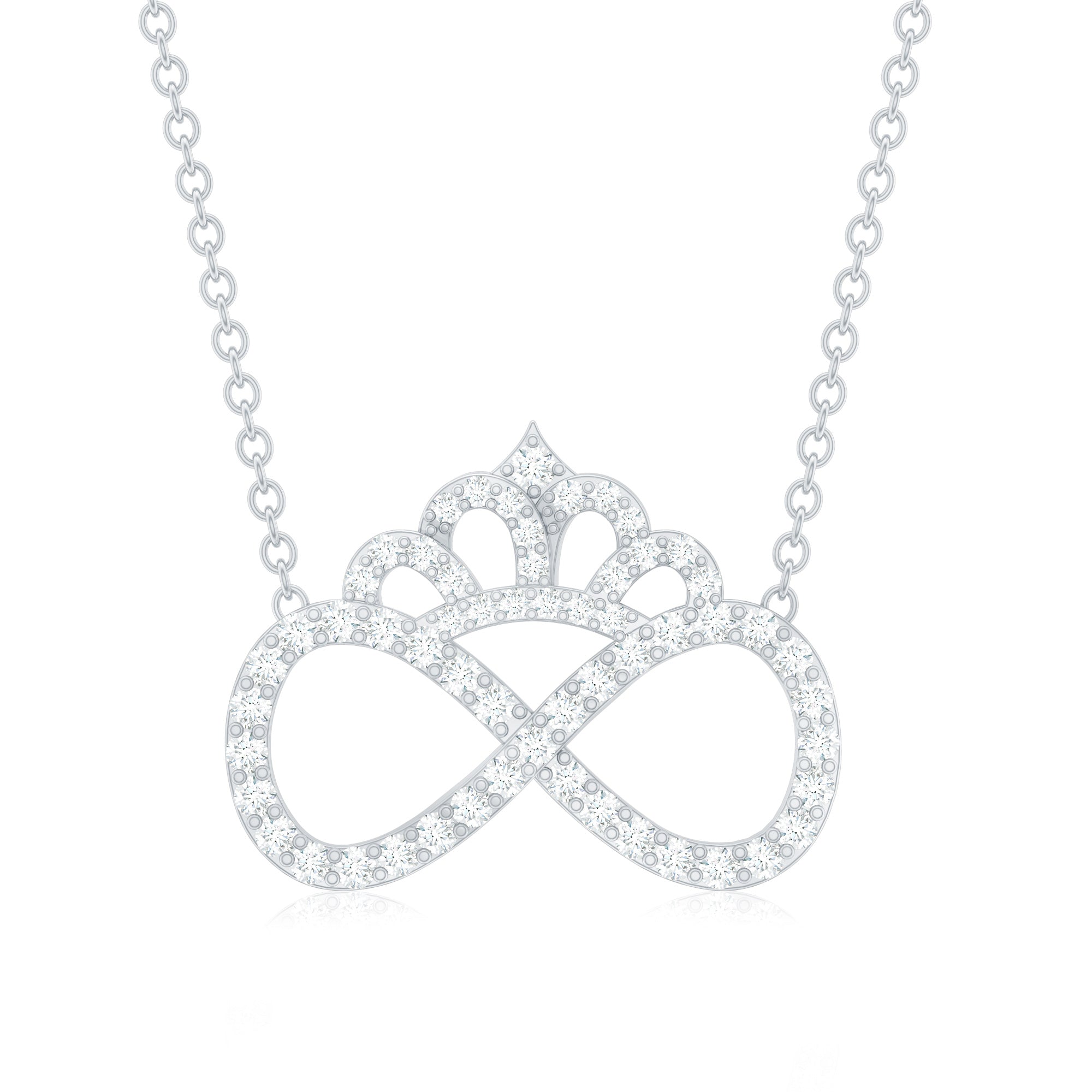 Lab Grown Diamond Crown Statement Necklace