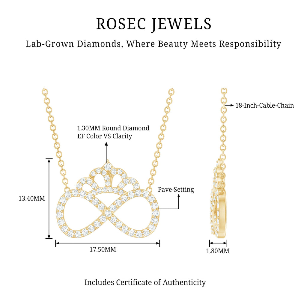 Lab Grown Diamond Crown Statement Necklace