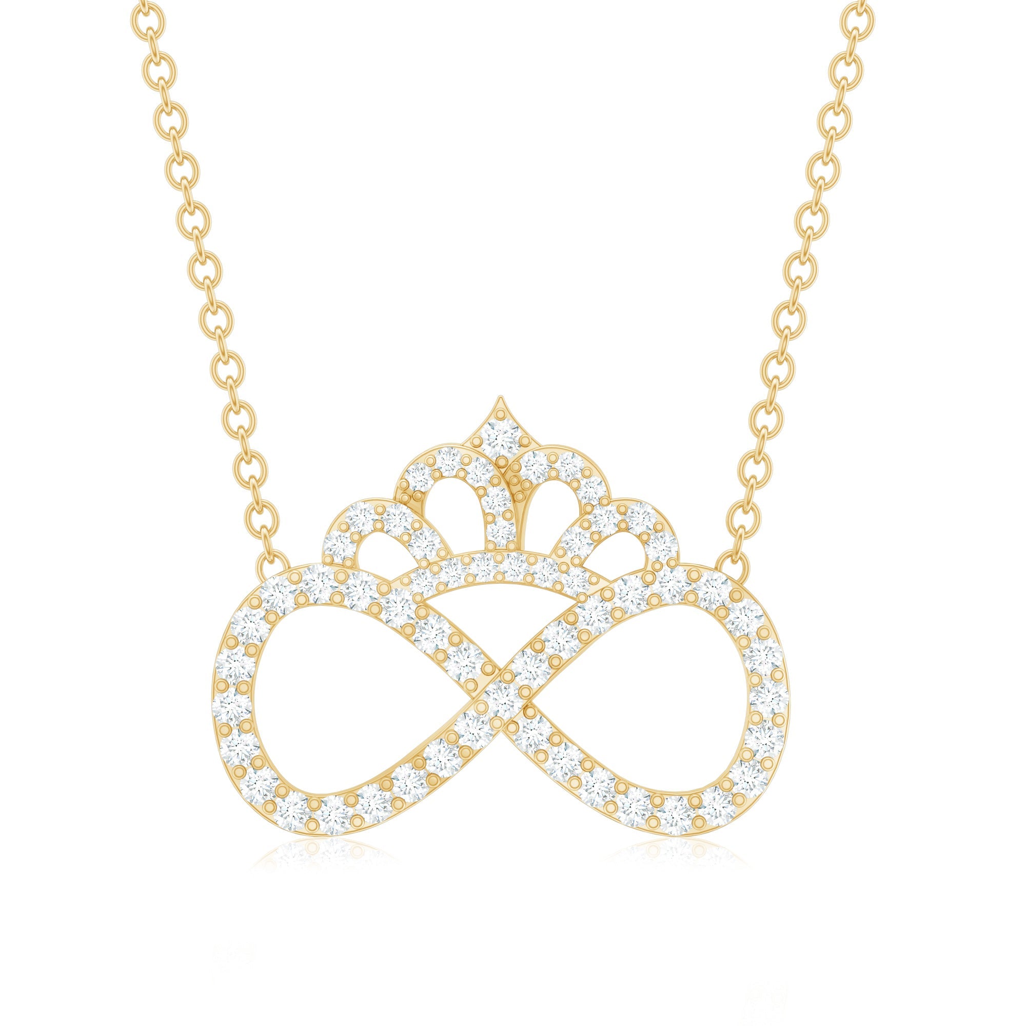 Lab Grown Diamond Crown Statement Necklace