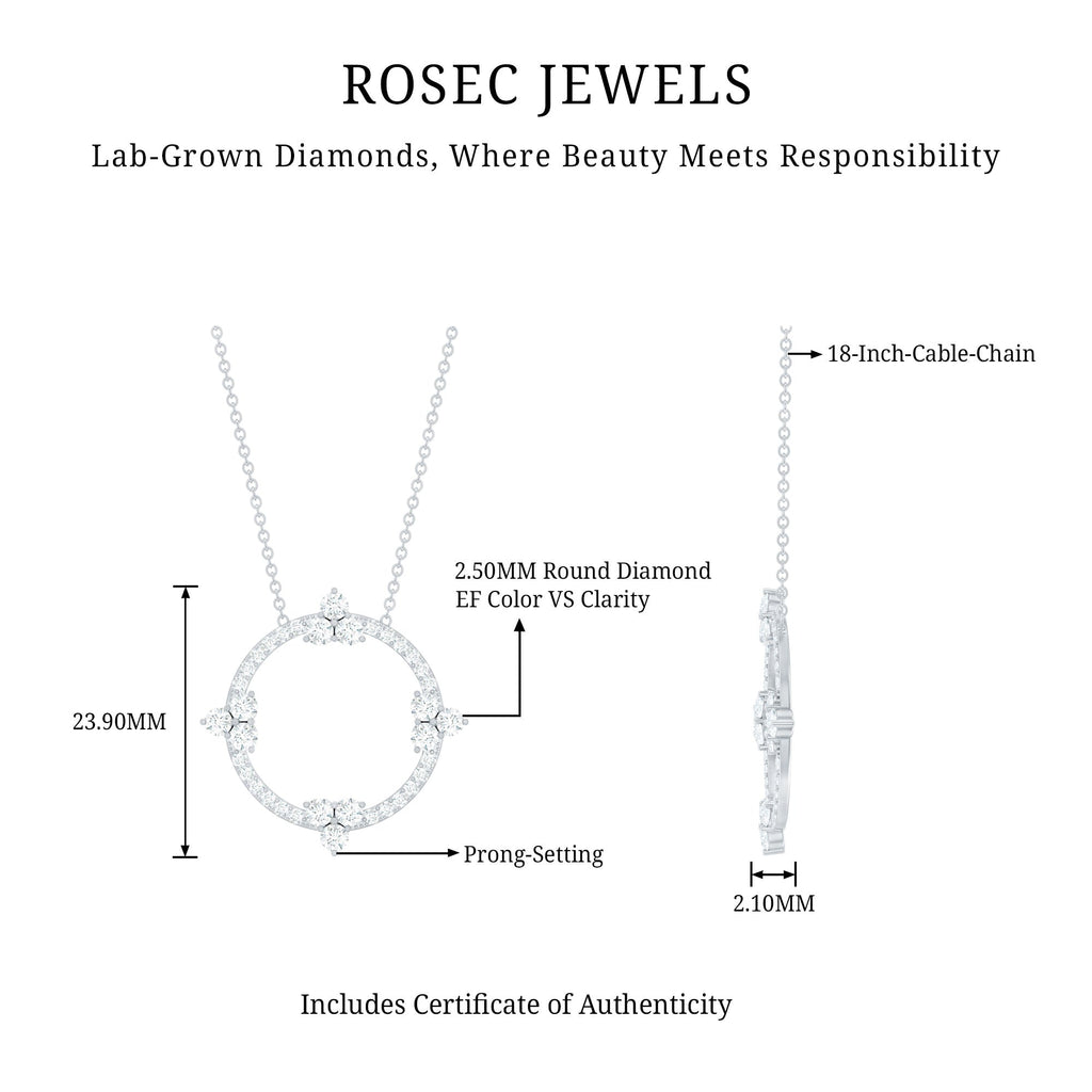 Certified Lab Grown Diamond Circle of Life Necklace