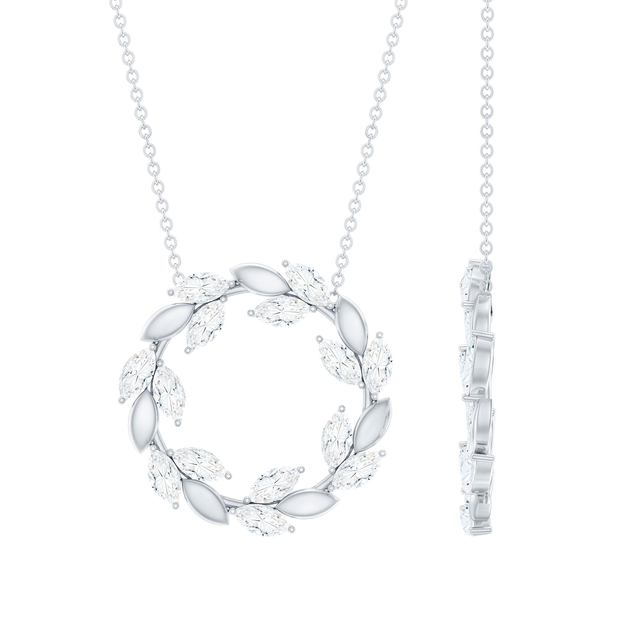 Lab Grown Diamond Nature Inspired Circle Necklace