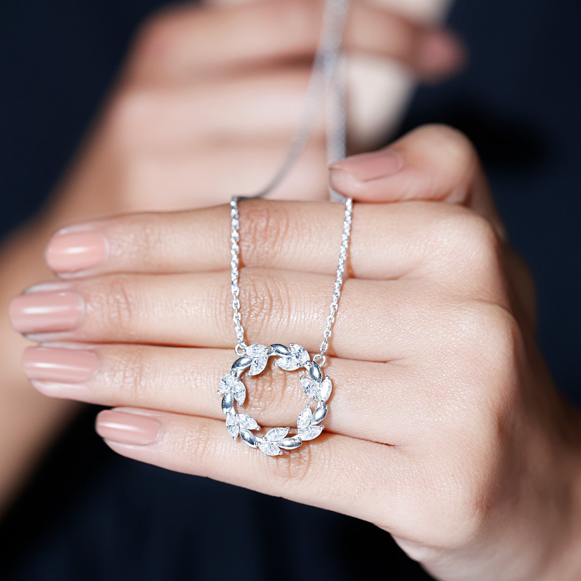 Lab Grown Diamond Nature Inspired Circle Necklace