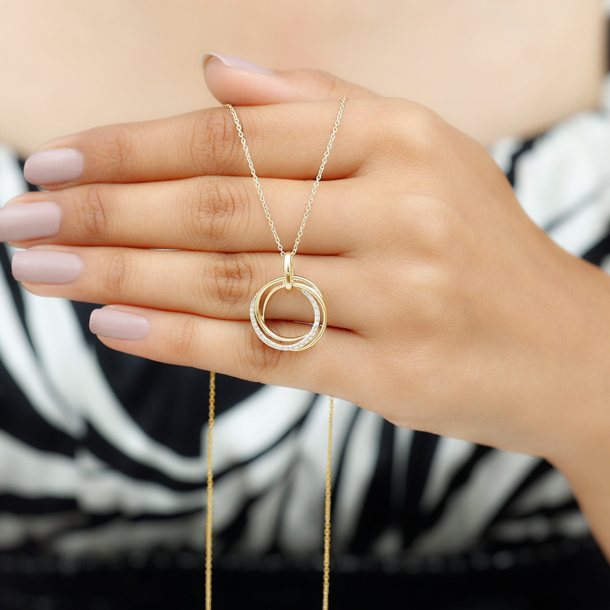 Certified Diamond Eternity Circle Necklace For Her