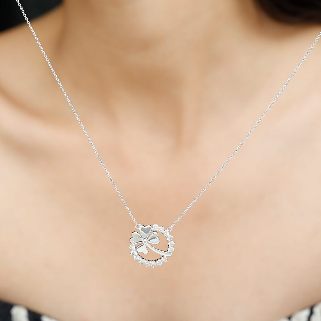 Certified Diamond Lucky 4 Leaf Necklace