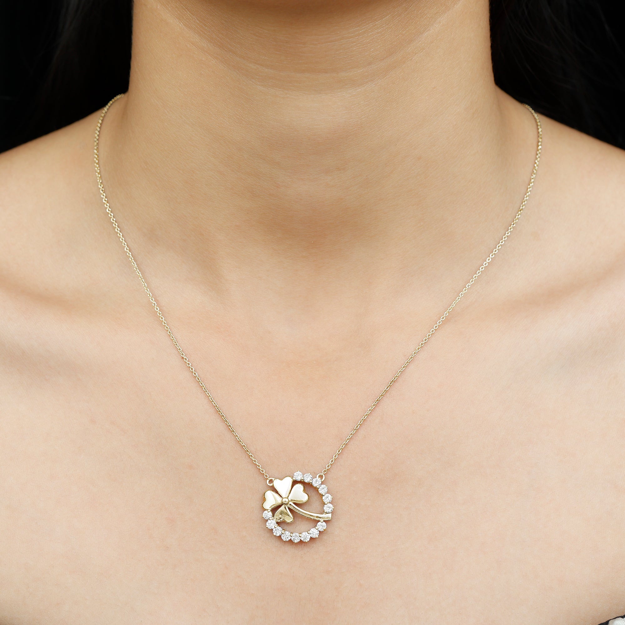 Certified Diamond Lucky 4 Leaf Necklace