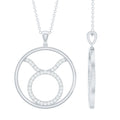 Certified Moissanite Taurus Zodiac Sign Pendant Necklace