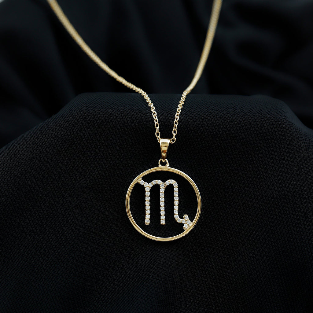 Certified Moissanite Scorpio Zodiac Pendant Necklace
