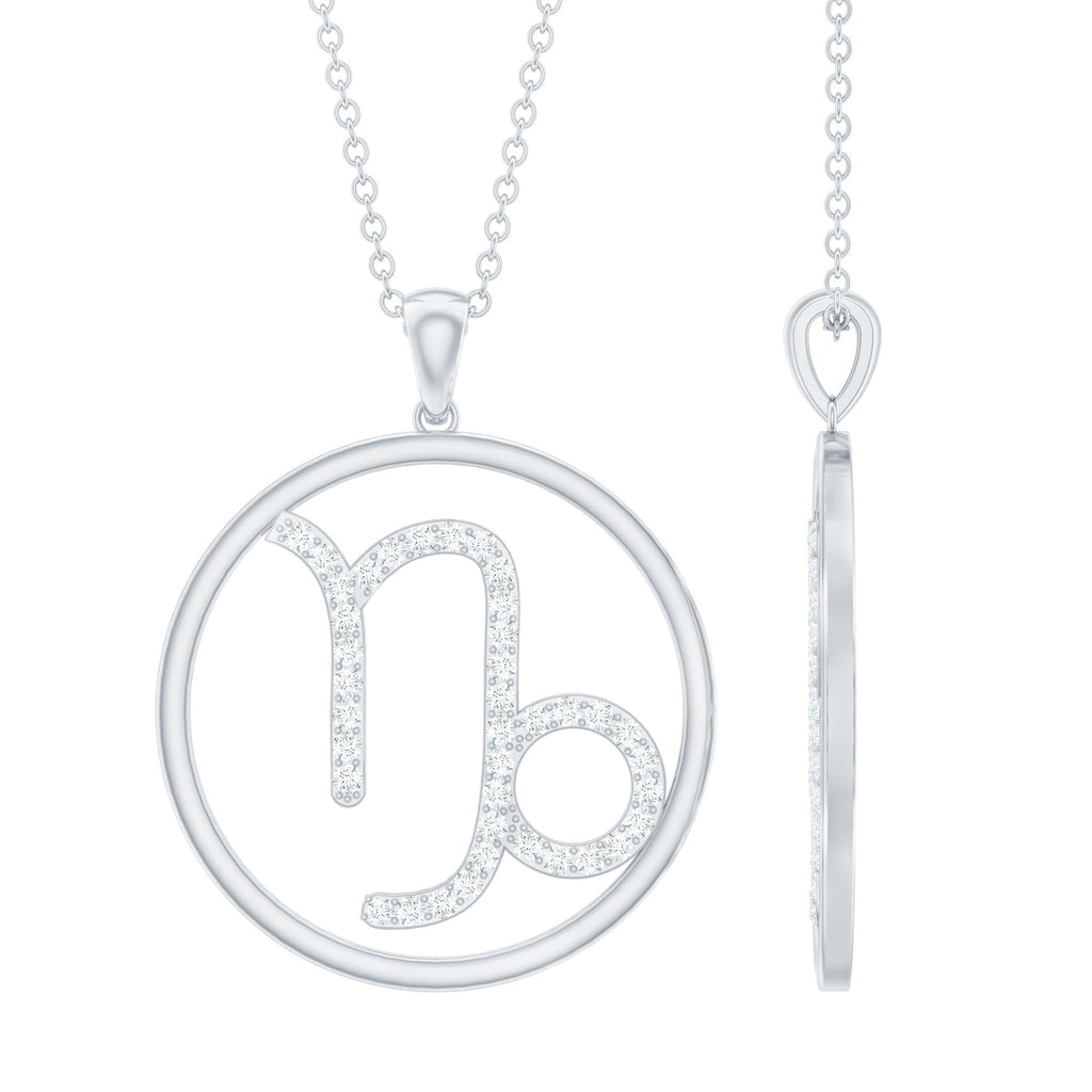 Certified Moissanite Capricorn Zodiac Necklace