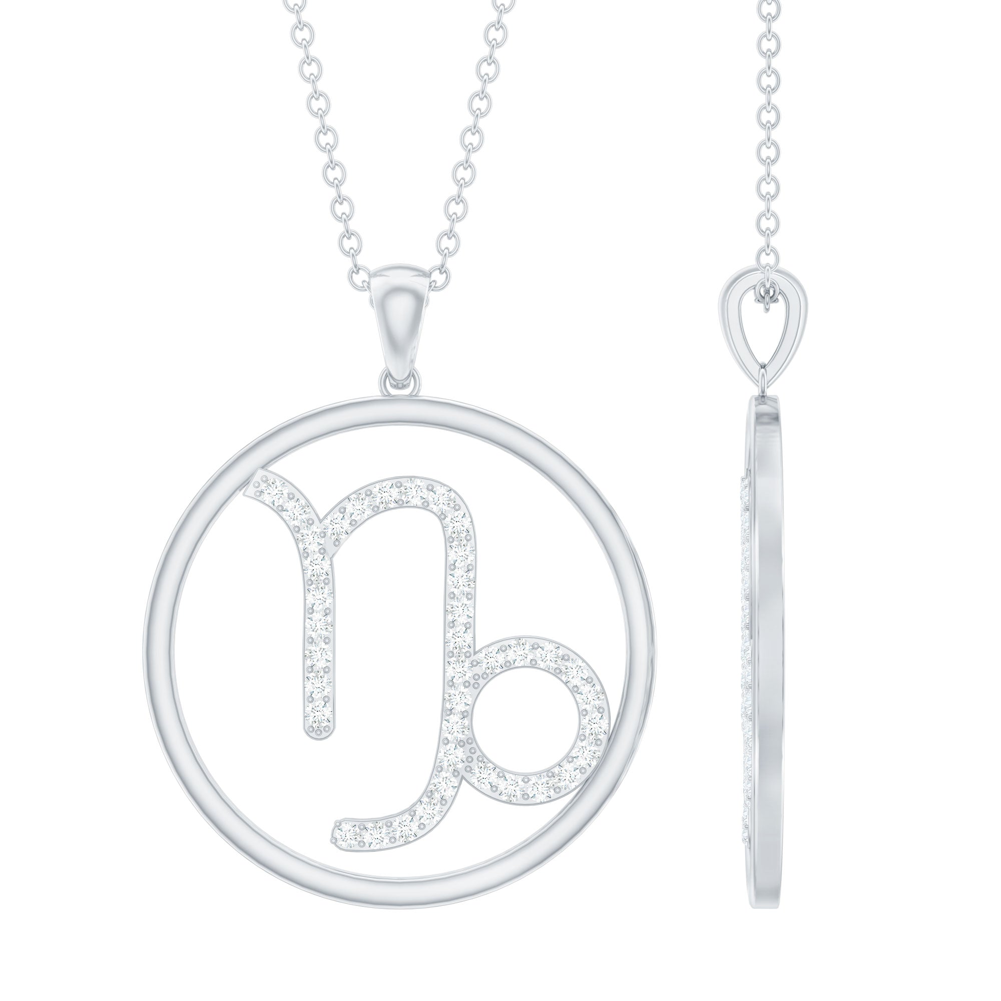 Certified Moissanite Capricorn Zodiac Necklace