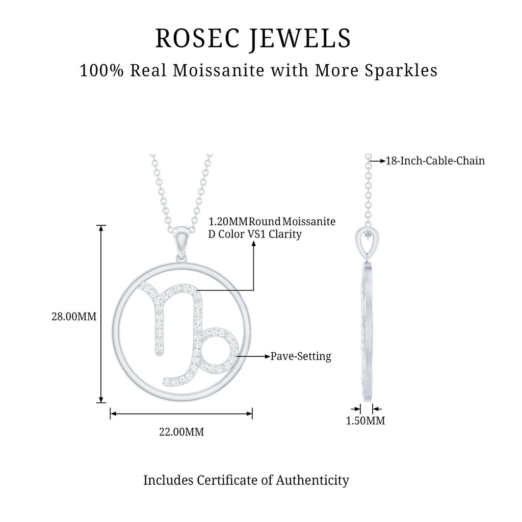 Certified Moissanite Capricorn Zodiac Necklace