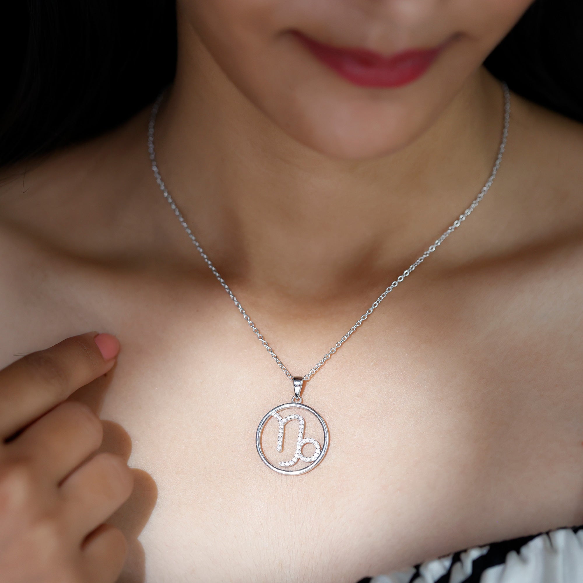 Certified Moissanite Capricorn Zodiac Necklace
