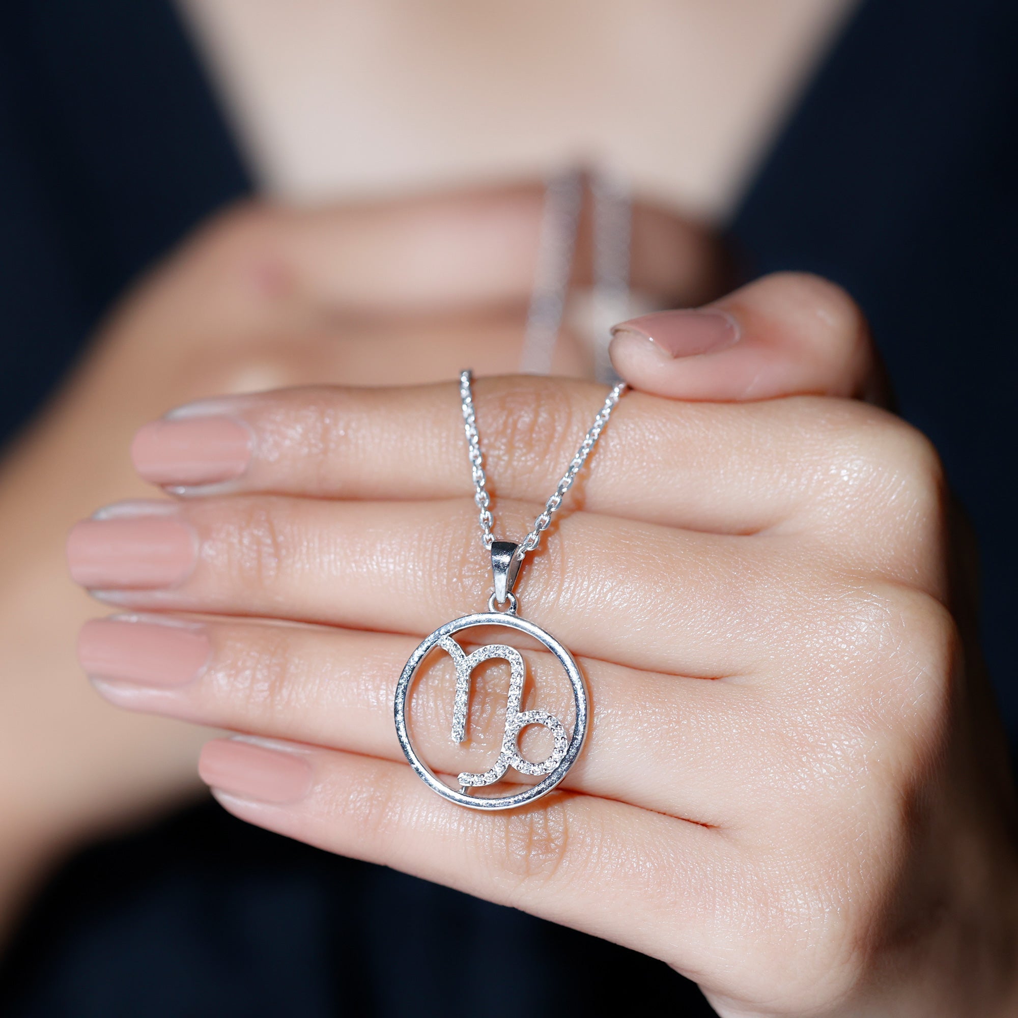 Certified Moissanite Capricorn Zodiac Necklace
