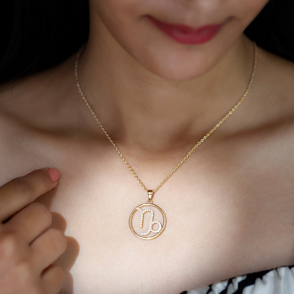 Certified Moissanite Capricorn Zodiac Necklace