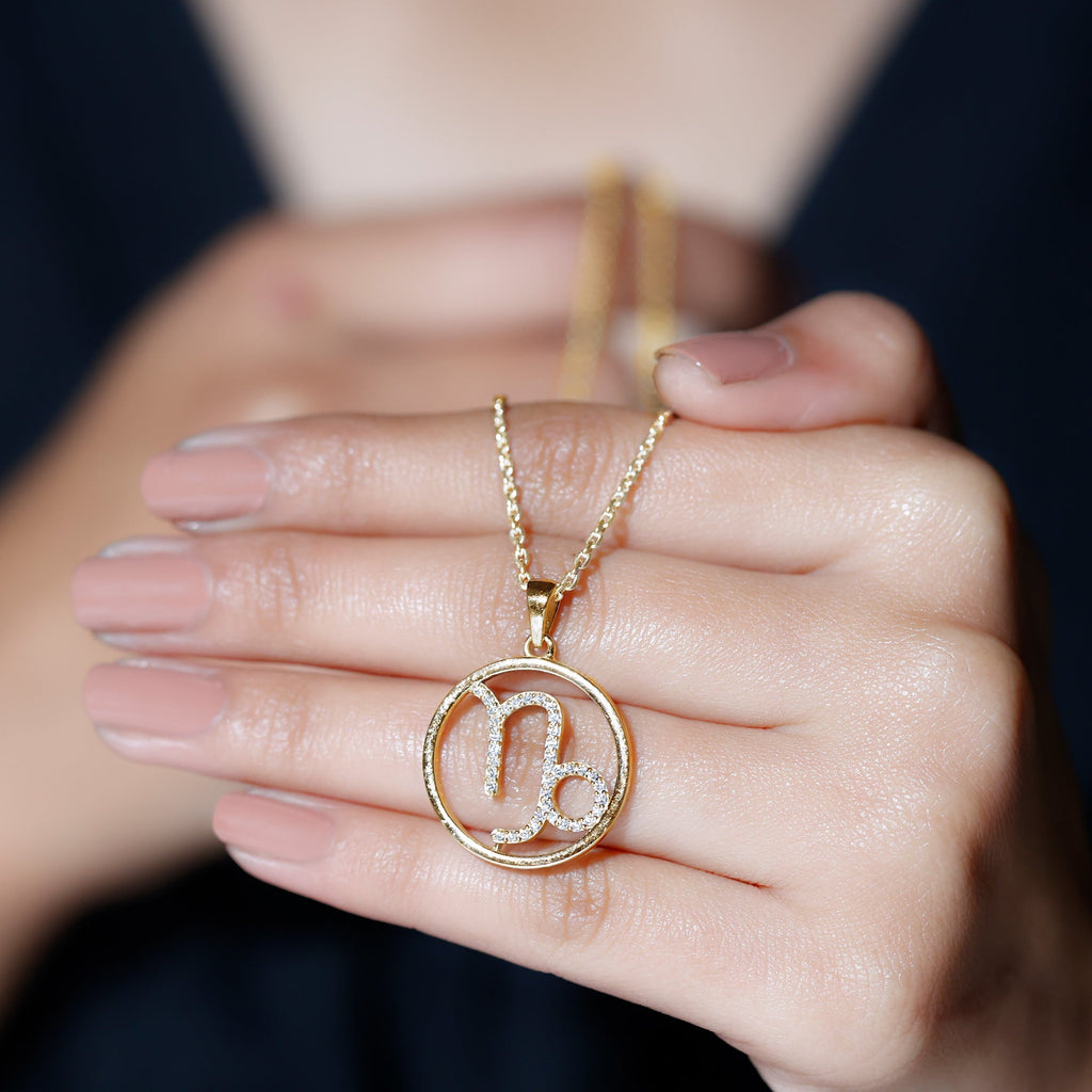 Certified Moissanite Capricorn Zodiac Necklace