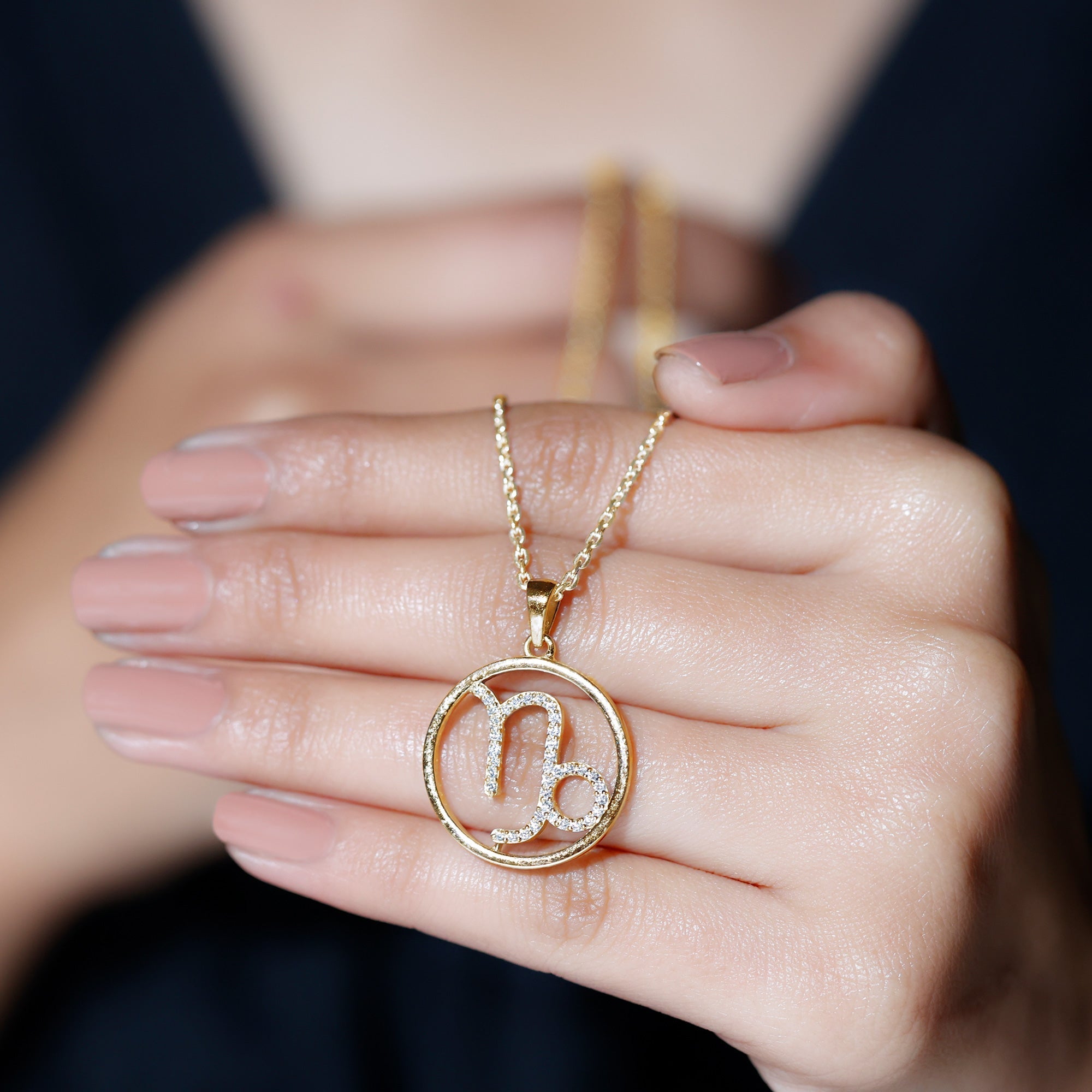 Certified Moissanite Capricorn Zodiac Necklace
