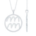 Certified Moissanite Zodiac Aquarius Pendant Necklace